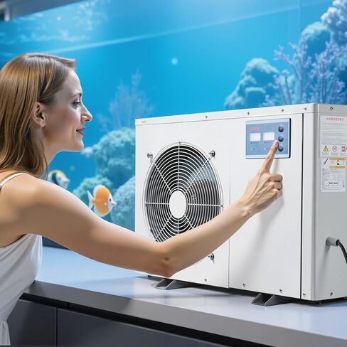 Vevor Aquarium Chiller 500 Gallon ، 1-1/2 HP Water Chiller for the-the-toying ، تبريد سريع لخزان السمك ، axolotl ، الشعاب المرجانية ، ضاغط التبريد الهادئ ، مبخر التيتانيوم ، تجهيزات كاملة in Saudi Arabia