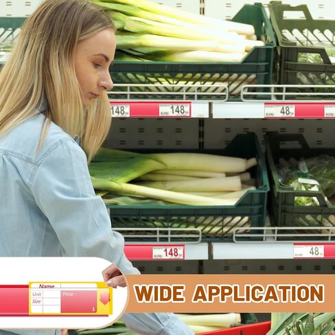 Spiareal 50 Pcs 47.8 x 1.38 Inch Shelf Label Strips Adhesive Back Stick on Data Price Tag Holder Clear PVC Black Back Adhesive Ticket Channel for Supermarkets Convenience Shops in Saudi Arabia