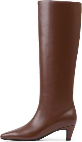Modatope Knee High Boots Women Square Toe Kitten Heel Tall Boots | Womens Low Heel Fashion Heeled Fall Boots, Dressy Tall Long Boots For Women in Saudi Arabia