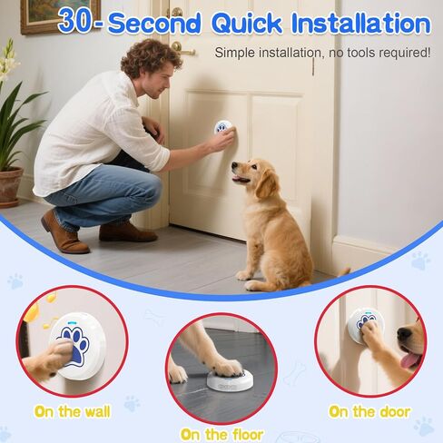 ChunHee Dog Training Bells for Door - Dog Door Bell for with 28 Custom Sounds | Dog Bell for Door Potty Training | Chew-Proof & Adjustable Volume (0-115dB) | Teach Puppies to Signal to Go Outside in Saudi Arabia