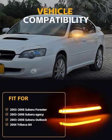 2 جهاز كمبيوتر شخصى ديناميكي متسلسل LED مرآة جانبية بدوره أضواء الإشارة لسوبارو WRX STI Outback Legacy Impreza Forester Crosstrek XV، ملحقات سوبارو عدسة واضحة بدوره إشارة استبدال مصباح المؤشر in Kuwait