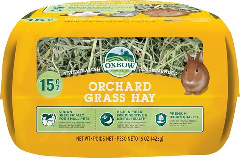 Oxbow Orchard Grass Hay for Small Pets – All-Natural Long Strand Fiber Hay for Rabbits, Guinea Pigs, Chinchillas, and Hamsters – Supports Digestive Health and Enrichment – 40 oz Bag in Saudi Arabia