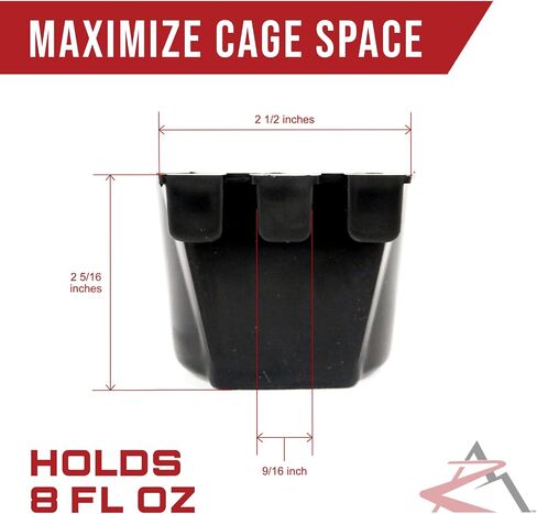 The Rop Shop 24 Pack - Black Cage Cup for Eque & Water للدواجن والبط والطيور والهامستر in Saudi Arabia
