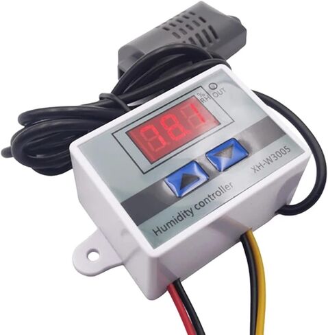 W3005 مقياس الرطوبة الرقمية لمحاضنات الحاضنة LED جهاز تحكم المستشعر مستشعر مستشعر التحكم مفتاح التحكم Hygrostat AC 220V DC 12V 24V (1M استشعار الرطوبة) in Kuwait