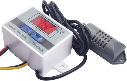 W3005 مقياس الرطوبة الرقمية لمحاضنات الحاضنة LED جهاز تحكم المستشعر مستشعر مستشعر التحكم مفتاح التحكم Hygrostat AC 220V DC 12V 24V (1M استشعار الرطوبة) in Kuwait