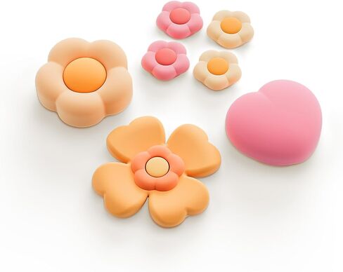 GeekShare Cross D-Pad Button Caps Thumb Grips Set,Silicone ABXY Key Buttons Sticker Compatible with Nintendo Switch/OLED Joy-Con (Pink & Yellow) in Kuwait