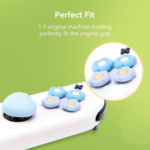 مجموعة مقابض الإبهام من GeekShare Cross D-Pad، ملصق أزرار مفاتيح ABXY من السيليكون متوافق مع Nintendo Switch/OLED Joy-Con (وردي وأصفر) in Kuwait