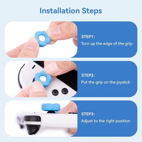 مجموعة مقابض الإبهام من GeekShare Cross D-Pad، ملصق أزرار مفاتيح ABXY من السيليكون متوافق مع Nintendo Switch/OLED Joy-Con (وردي وأصفر) in Kuwait