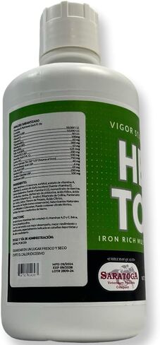Hemotonic - Iron Grich Multi -Viti -Vitamin Tonic Tonic Power Builder & Energy Revitalizer للخيول بواسطة المنتج البيطري Saratoga (1 QT) in Kuwait
