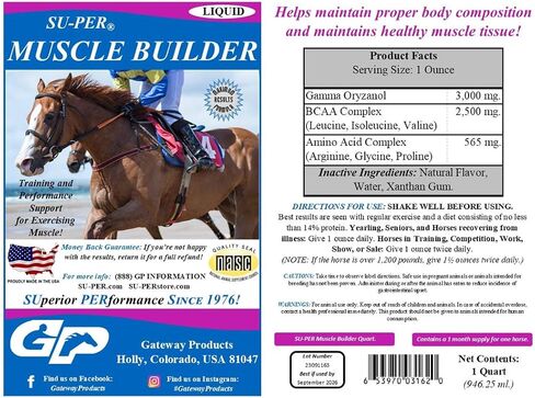 SU-PER Muscle Builder Supplement for Horses, Gallon with Pump Liquid in Saudi Arabia