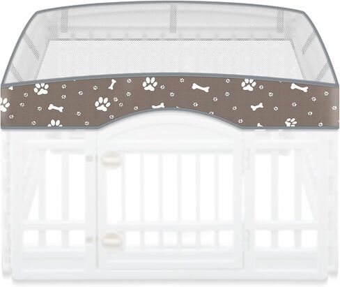 Dog Playpen Mesh Top Lid Fits for 36 Inch 4 Panels Regular Square Plastic Exercise Pet Pen, Summer Breathable Pet Playpen Shade Cover for Dog Crate Pad Puppy, Cover Only, Fence Not Included(Gray) in Saudi Arabia