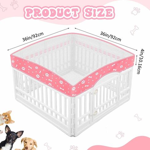 Dog Playpen Mesh Top Lid Fits for 36 Inch 4 Panels Crate Cover, Black in Saudi Arabia