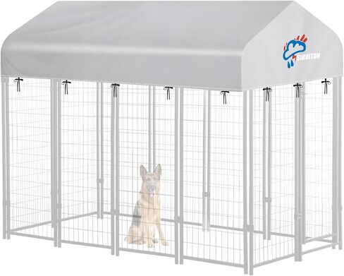 Siruiton 8x4ft في الهواء الطلق الكلب بديل بديل ، نسيج 600D Oxford الثقيلة مع Sun/Rain Dog Play Top Cover Sun Shade. (يغطي فقط) in Kuwait