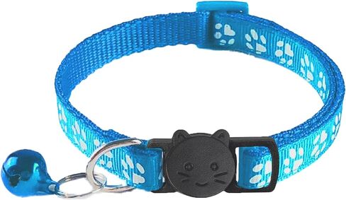 2 Pack Breakaway Cat Collars with Bells, Reflective Design and Claw Print Design, Safety Buckle Kitten Collars Adjustable from 7.5 to 12.5 Inches (Black) in Saudi Arabia
