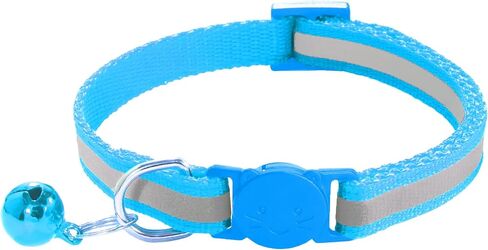 2 Pack Breakaway Cat Collars with Bells, Reflective Design and Claw Print Design, Safety Buckle Kitten Collars Adjustable from 7.5 to 12.5 Inches (Black) in Saudi Arabia