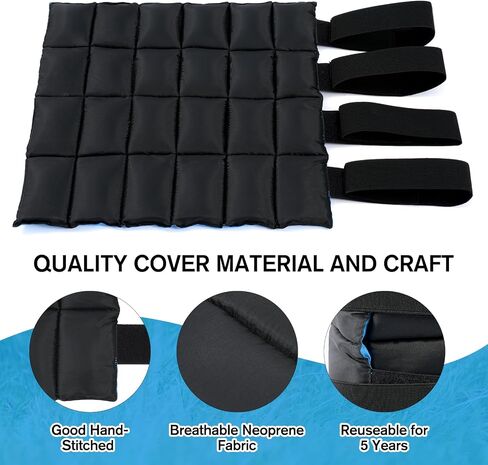 Horse Leg Wraps Set of 2, Horse Ice Leg Boots Perfect for Equestrian Training& Daily Use, Comfortable and Premium Support for Injury Recovery to Fit for All Horses(Black & Blue, 2Pack) in Kuwait