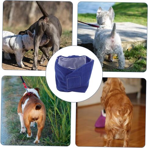 Garneck Male Dog Belly Wrap Band Denim Diaper Diaper Pants for Salitory Size S Size S Cog Dog Stelwear من أجل الشفاء والملابس اليومية in Saudi Arabia