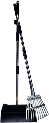 Bodhi Dog Pooper Scooper للكلاب الكبيرة - مغرفة أنبوب معدني ثقيل مع صينية ومقبض طويلة - مغرفة أنبوب الكلب للبناء والعشب والشارع والحصى والطرف الخارجية - أداة تنظيف النفايات للحيوانات الأليفة in Kuwait