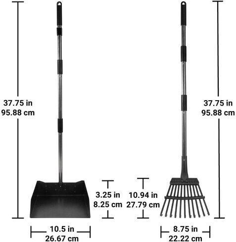 Bodhi Dog Pooper Scooper للكلاب الكبيرة - مغرفة أنبوب معدني ثقيل مع صينية ومقبض طويلة - مغرفة أنبوب الكلب للبناء والعشب والشارع والحصى والطرف الخارجية - أداة تنظيف النفايات للحيوانات الأليفة in Kuwait