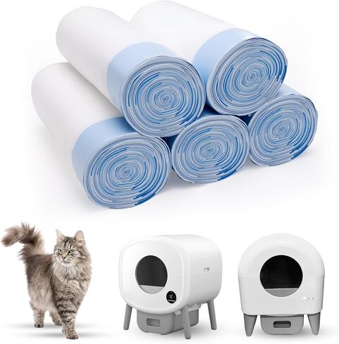 120 Count 26" x 11.8" Automatic Cat Litter Box Bags Compatible with Cmg Fmo Fstg Robot Litter box, Thick Self-Cleaning Cat Litter Box Replacement Liners with Drawstring Heavy Duty in Saudi Arabia