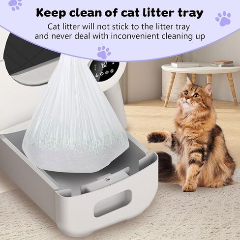 120 Count 26" x 11.8" Automatic Cat Litter Box Bags Compatible with Cmg Fmo Fstg Robot Litter box, Thick Self-Cleaning Cat Litter Box Replacement Liners with Drawstring Heavy Duty in Saudi Arabia