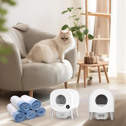 120 Count 26" x 11.8" Automatic Cat Litter Box Bags Compatible with Cmg Fmo Fstg Robot Litter box, Thick Self-Cleaning Cat Litter Box Replacement Liners with Drawstring Heavy Duty in Saudi Arabia