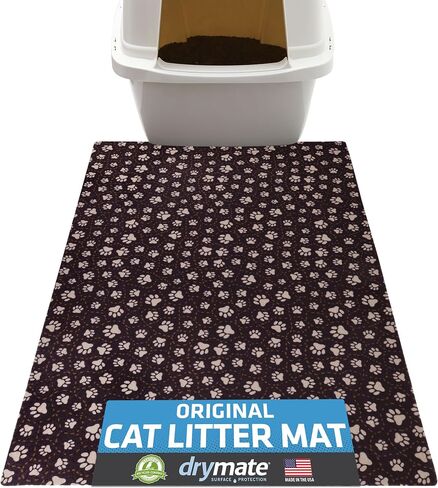 Drymate XL Original Cat Litter Mat, Contains Mess from Box, Protects Floors, Urine-Proof, Machine Washable, Soft on Kitty Paws, Absorbent, Waterproof (USA Made, Recycled Content) (28"x36")(GreyStripe) in Kuwait