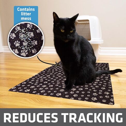 Drymate XL Original Cat Litter Mat, Contains Mess from Box, Protects Floors, Urine-Proof, Machine Washable, Soft on Kitty Paws, Absorbent, Waterproof (USA Made, Recycled Content) (28"x36")(GreyStripe) in Kuwait