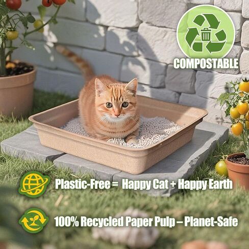 Disposable Litter Boxes for Cats Large: 4-Pack Leak-Proof Sustainable for Indoor/Travel Use Standalone or as Liner in Saudi Arabia