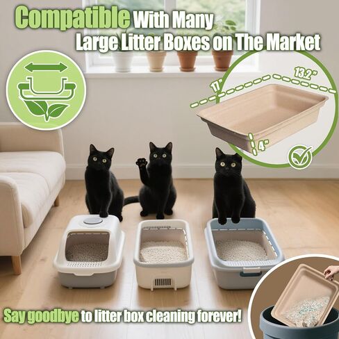 Disposable Litter Boxes for Cats Large: 4-Pack Leak-Proof Sustainable for Indoor/Travel Use Standalone or as Liner in Saudi Arabia