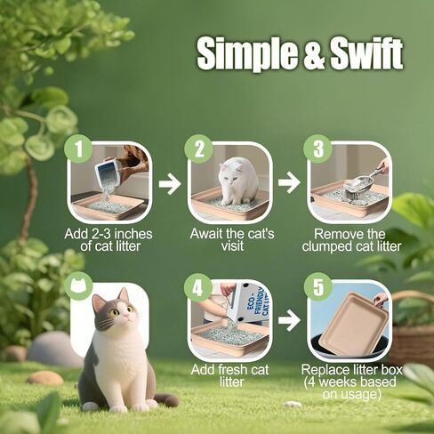 Disposable Litter Boxes for Cats Large: 4-Pack Leak-Proof Sustainable for Indoor/Travel Use Standalone or as Liner in Saudi Arabia