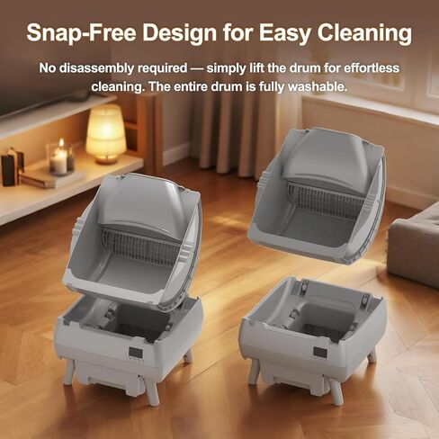 Automatic Cat Litter Box Self Cleaning - APP Control, Open-Style Design, Smart Health Monitor, Suitable for Medium Cats and Kittens, Safe Anti-Pinch, Quiet, A Lifelong Companion - Grey in Saudi Arabia