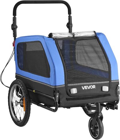 VEVOR Dog Bike Trailer, Supports up to 88 lbs, 2-in-1 Pet Stroller Cart Bicycle Carrier for Small & Large Dogs, Easy Folding Frame with Quick Release Wheel, Universal Bicycle Coupler, Internal Leash in Saudi Arabia