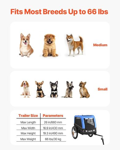 يدعم مقطورة دراجة Vevor Dog ، ودعم ما يصل إلى 66 رطلاً ، حاملة دراجة للحيوانات الأليفة للكلاب الصغيرة والمتوسطة ، إطارًا قابلة للطي سهل مع عجلة إطلاق سريعة ، مقرنة دراجات عالمية ، عاكس ، العلم ، المقود الداخلي in Saudi Arabia