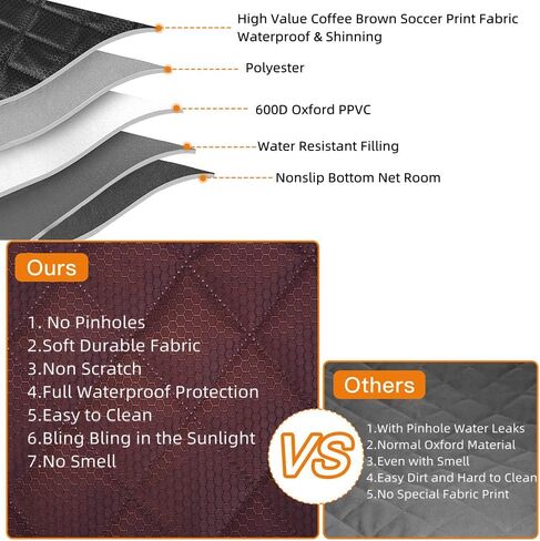 Dog Car Seat Cover for Back Seat Cover,Non Stick Fur Rear Seat Protector for Pet,Nonslip Waterproof Durable Universal Fit Interior Backseat Covers for Auto Van SUV in Kuwait