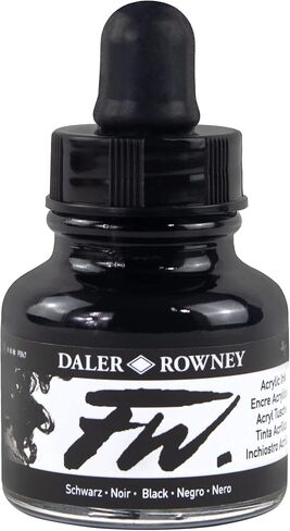 زجاجة حبر أكريليك Daler-Rowney FW نيلي - حبر رسم أكريليك متعدد الاستخدامات للفنانين والطلاب - حبر الخط الدائم - حبر أرشيفي للتوضيح والمزيد in Saudi Arabia