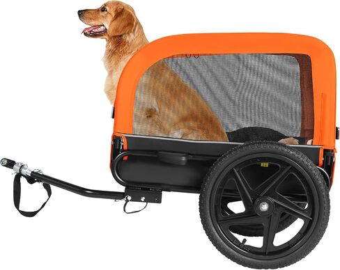Sepnine Dog Bike Trailer, Dog Cart for Bicycle, Suitable for Small and Medium Pets, Easy Folding Cart Frame, Quick Release Wheel, Non-Slip Floor, Internal Leash, 66LBS Grey in Saudi Arabia