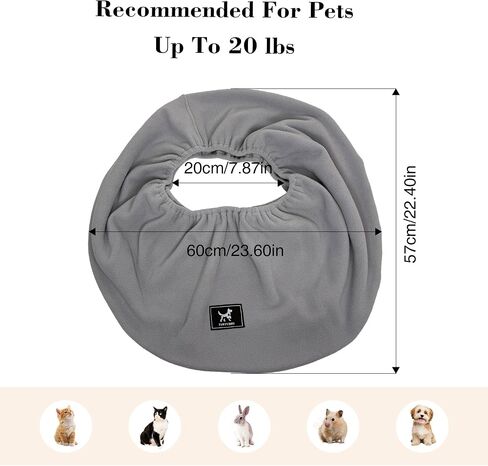 Cat Sling Carrier Critter Cuddler – Indoor Cozy Pet Sling for Cats, Kittens & Small Dogs, Soft Hands Free Cuddle Bag for Snuggling at Home with Cat and Kitty (Dark Gray, Large) in Kuwait