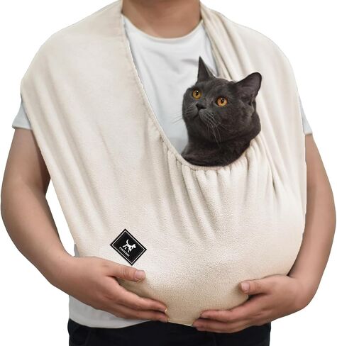 Cat Sling Carrier - حبال الحيوانات الأليفة المريحة الداخلية للقطط ، القطط والكلاب الصغيرة ، حقيبة احتضان خالية من اليدين الخالية in Kuwait