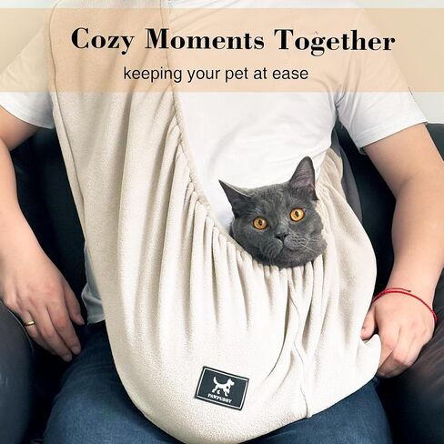 Cat Sling Carrier - حبال الحيوانات الأليفة المريحة الداخلية للقطط ، القطط والكلاب الصغيرة ، حقيبة احتضان خالية من اليدين الخالية in Kuwait