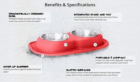 WeatherTech Double Low Pet Feeding System - Compact and Portable Dog/Cat Food and Water Station - 16 oz (2 Cups) Light Grey (DL1602LG) in Saudi Arabia