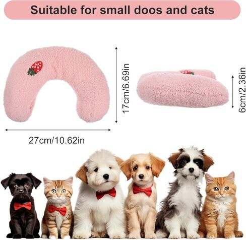 وسادة على شكل حرف U للحيوانات الأليفة ، وسادة تهدئة للحيوانات الأليفة الناعمة والرقيقة ، ونصف دونات الحضن بنمط تطريز لطيف ، يمكن أن تدعم رقبة الحيوانات الأليفة ، والآلة ، ومناسبة للقطط والكلاب والحيوانات الأليفة الأخرى in Kuwait