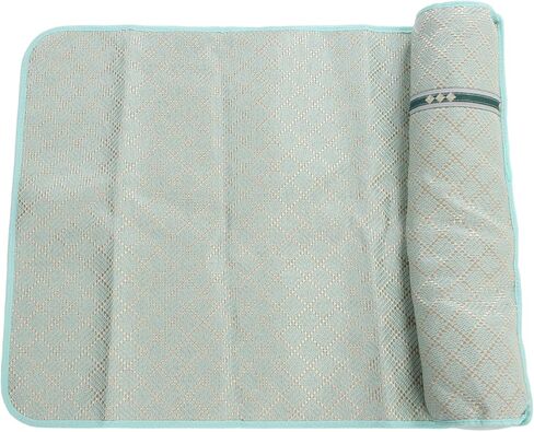 EMUKOEP Summer Dog Cooling Mat with Pillow Portable Cooling Mat Portable Soft Bed Pet Sleeping Mat (Green Gold XL) in Saudi Arabia