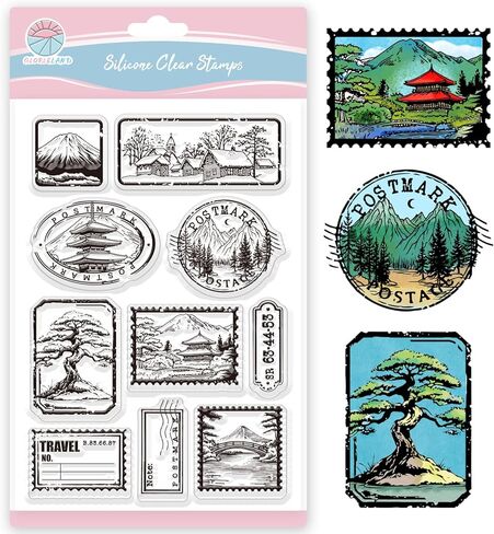 GLOBLELAND Vintage Trains Clear Stamps for Card Making Decorative Words Background Steam Car Transparent Silicone Stamps for DIY Scrapbooking Supplies Embossing Paper Card Album Decoration Craft in Saudi Arabia