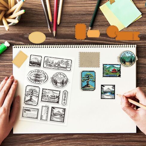 GLOBLELAND Vintage Trains Clear Stamps for Card Making Decorative Words Background Steam Car Transparent Silicone Stamps for DIY Scrapbooking Supplies Embossing Paper Card Album Decoration Craft in Saudi Arabia