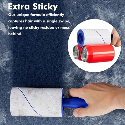 1200 Sheets Lint Roller with 6 Upgraded Handles (6 Rollers + 6 Refill), Mage Value Set Sticky Lint Rollers for Pet Hair, Portable Pet Hair Remover for Clothes, Furniture, Carpet, Dog and Cat in Kuwait