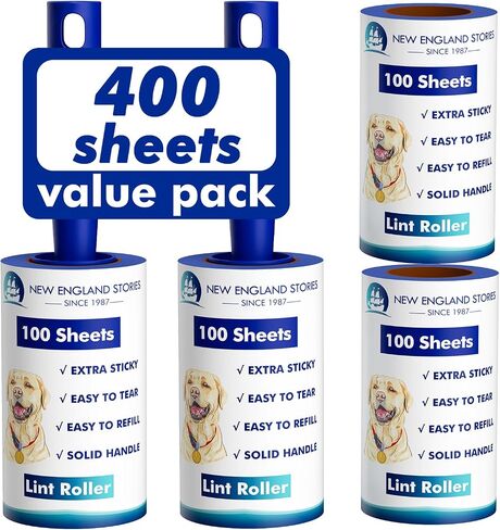 1200 Sheets Lint Roller with 6 Upgraded Handles (6 Rollers + 6 Refill), Mage Value Set Sticky Lint Rollers for Pet Hair, Portable Pet Hair Remover for Clothes, Furniture, Carpet, Dog and Cat in Kuwait