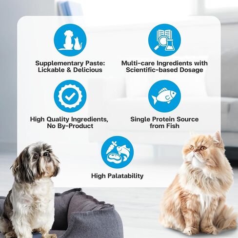 مكملات القط القطط Vitality Cat-عجينة قابلة للشفاء لدعم المناعة والقطط التخلص من حساسية الجلد-متعدد الفيتامينات اليومية مع أوميغا 3 ، البيوتين ، البروبيوتيك ، ماك ، توراين-30 كيس in Saudi Arabia