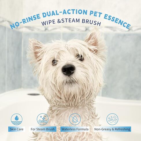 Waterless No-Rinse Pet Shampoo, Essence & Conditioner for Dogs, Puppies & Cats - Natural Pomegranate Scent - Dry, Soothes Itchy Skin, Hydrates Coat, Fits Pet Steam Brush in Saudi Arabia