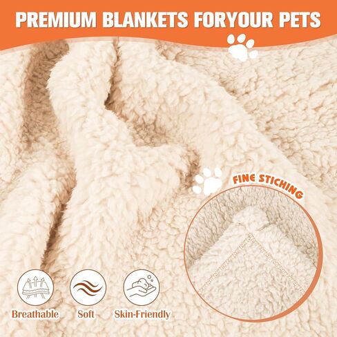 Cat Blanket for Small Dogs Puppy Cat, 16" x 24" Grey/Beige Pack 2, Soft Warm Sherpa Fleece Cat Blanket Washable in Kuwait